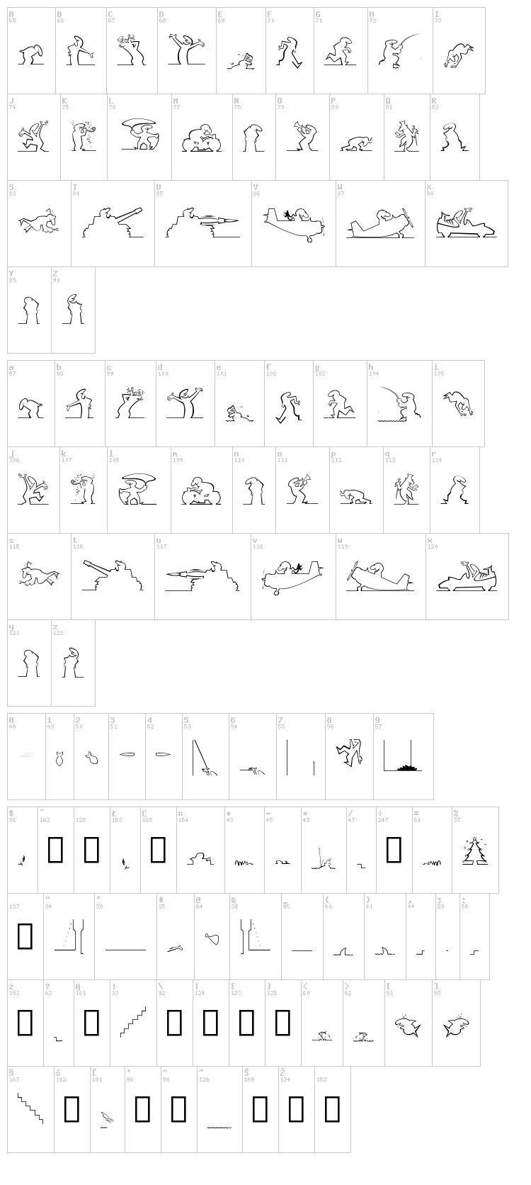 Linea 1 font map